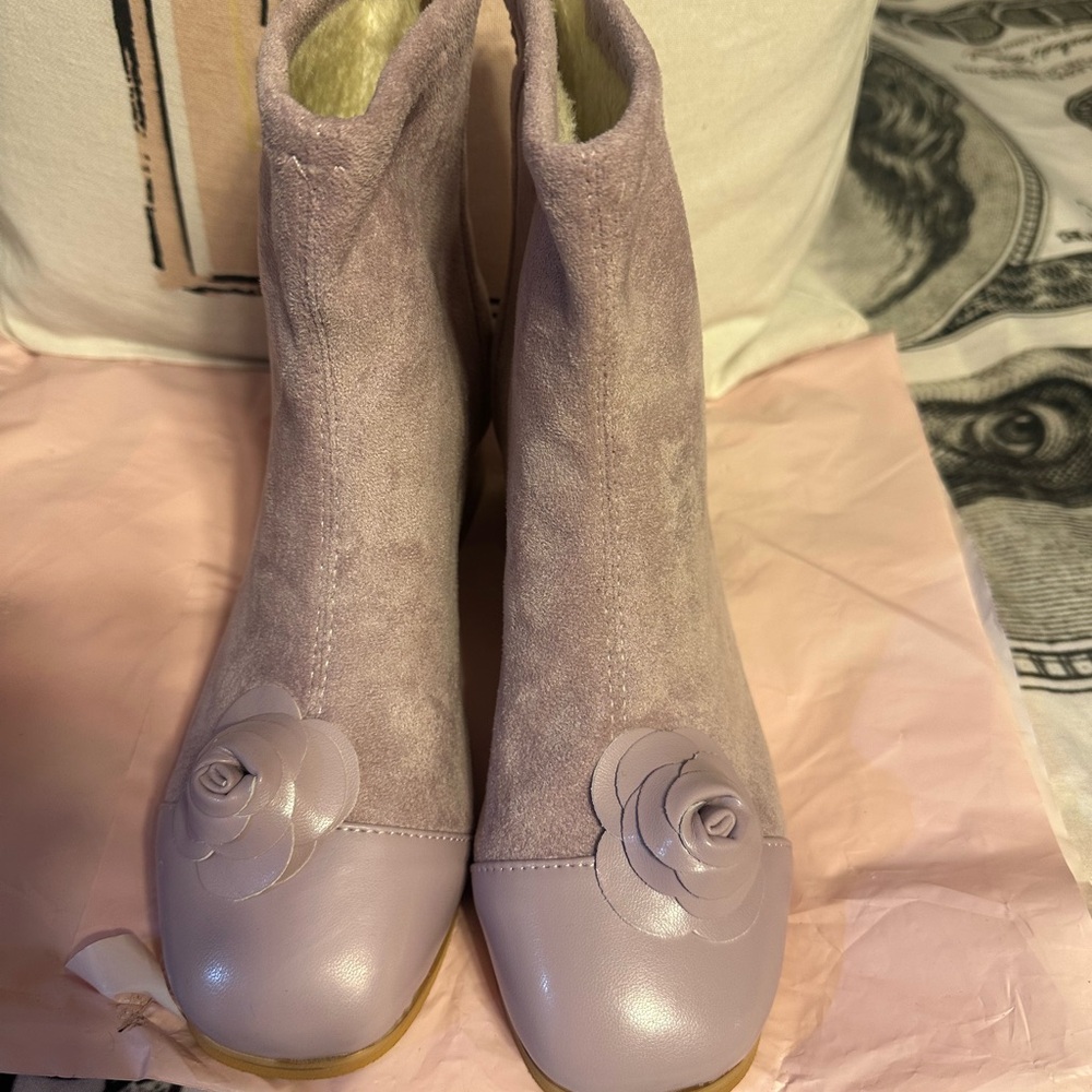 Elegant Lavender Ankle Boots